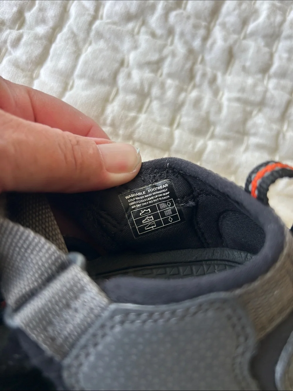 Keen Boys Grey Closed-Toe Strappy Sandals with orange Accents